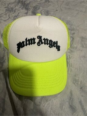 Palm Angels men’s Neon green & White Mesh Trucker Hat